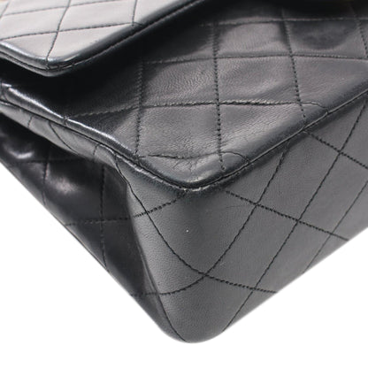 Black Chanel Small Classic Lambskin Double Flap Shoulder Bag