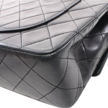 Black Chanel Small Classic Lambskin Double Flap Shoulder Bag