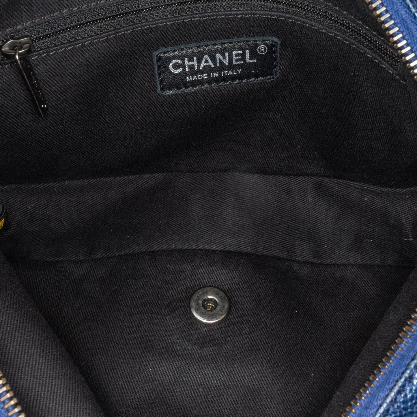 Blue Chanel Medium Quilted Iridescent Caviar Easy Flap Shoulder Bag