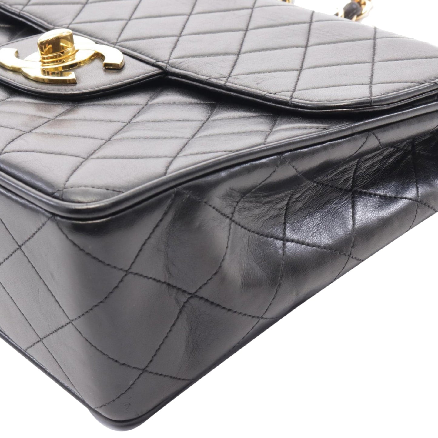 Black Chanel Jumbo XL Classic Lambskin Single Flap Shoulder Bag