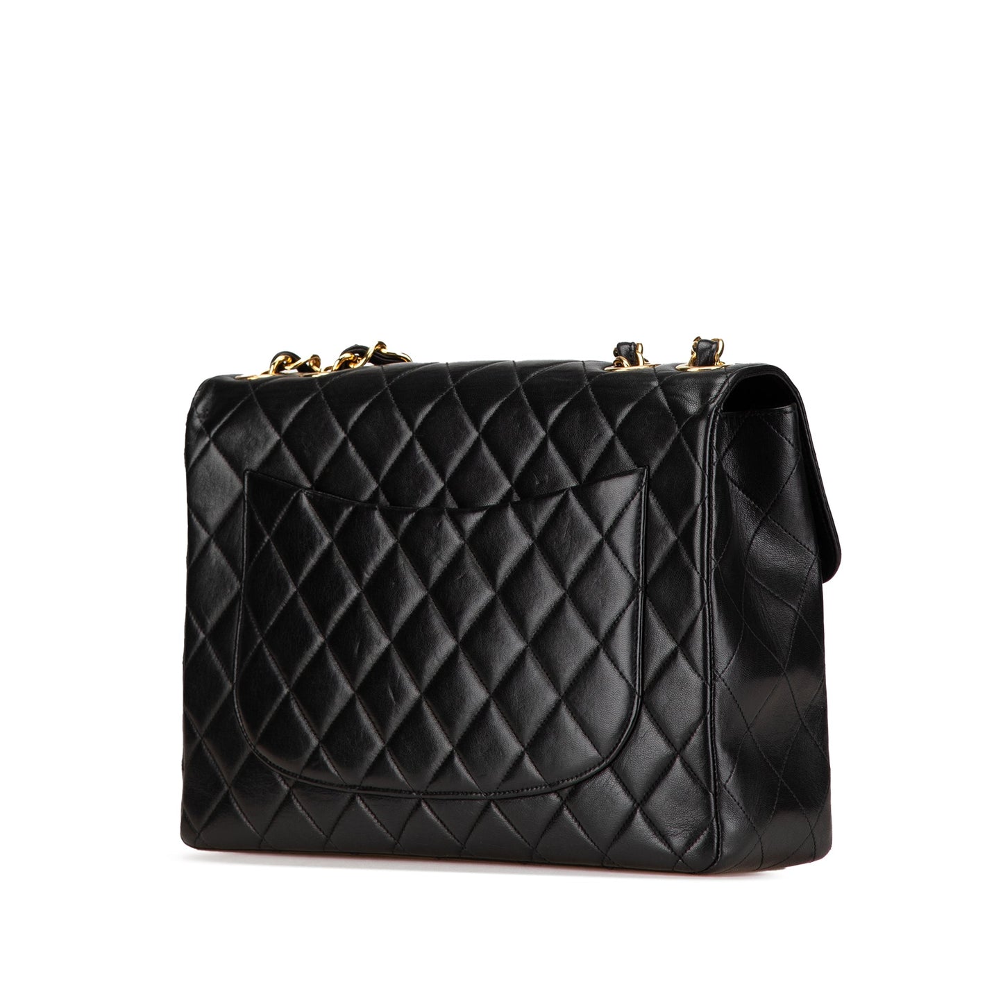 Black Chanel Jumbo XL Classic Lambskin Single Flap Shoulder Bag
