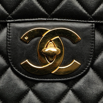 Black Chanel Jumbo XL Classic Lambskin Single Flap Shoulder Bag