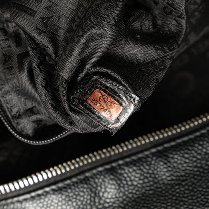 Black Chanel CC Perforated Caviar Bowler Bag