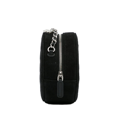 Black Chanel Suede Cocostellar Round Clutch on Chain Crossbody Bag