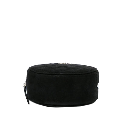 Black Chanel Suede Cocostellar Round Clutch on Chain Crossbody Bag