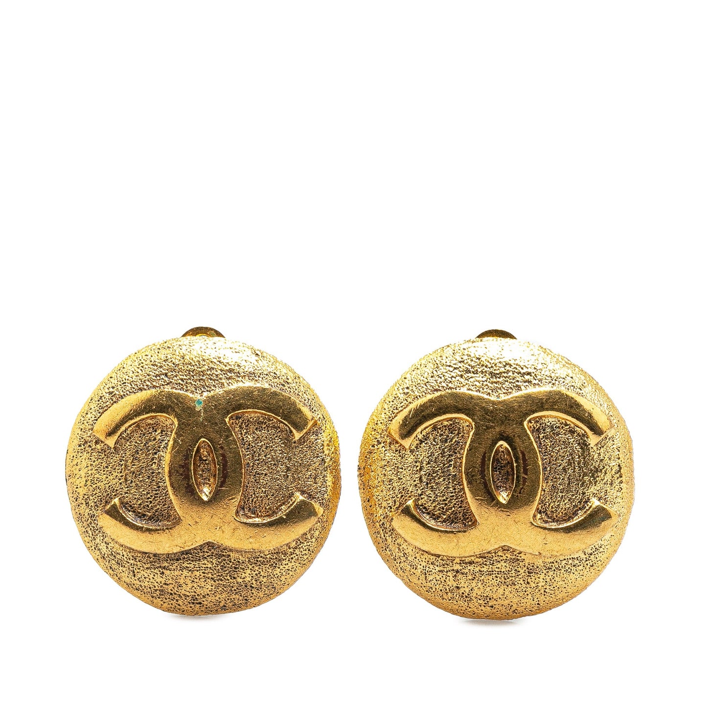 Gold Chanel Gold Plated CC Clip On Earrings