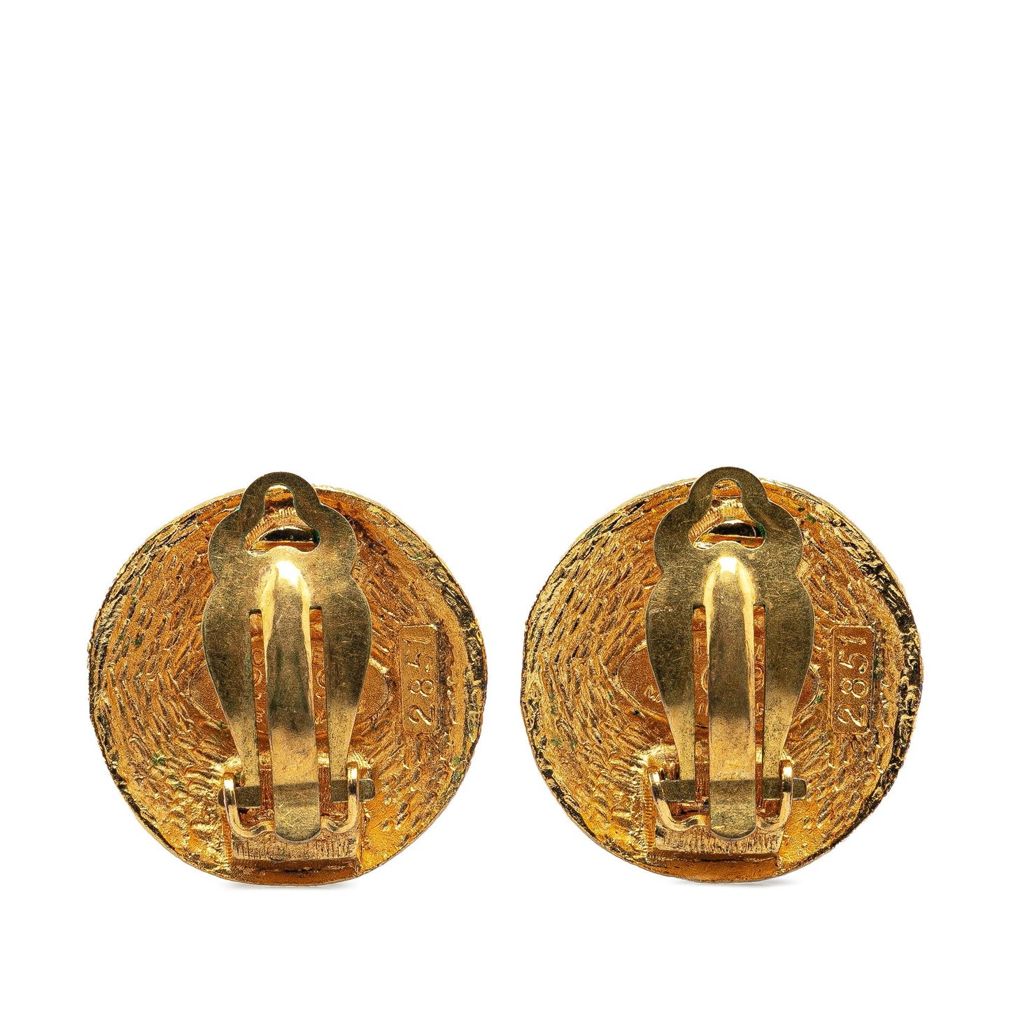 Gold Chanel Gold Plated CC Clip On Earrings