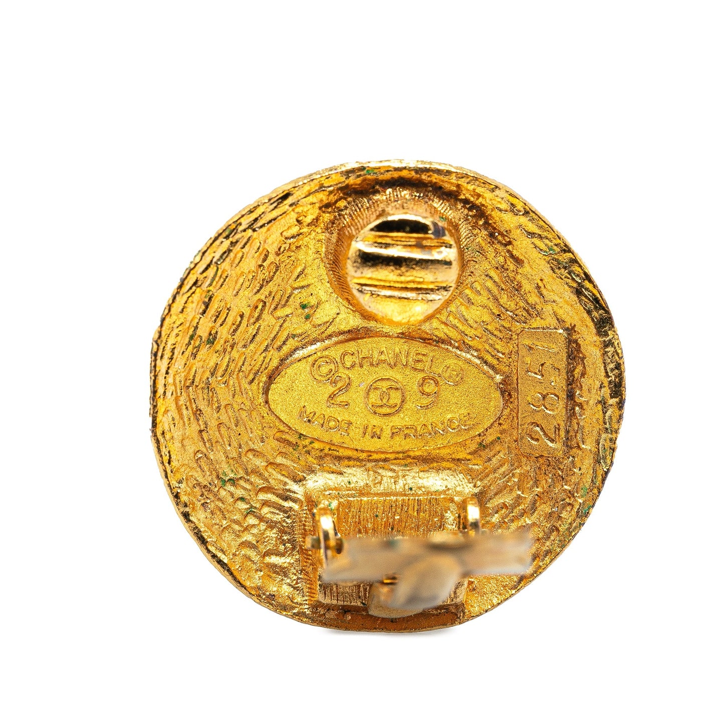 Gold Chanel Gold Plated CC Clip On Earrings