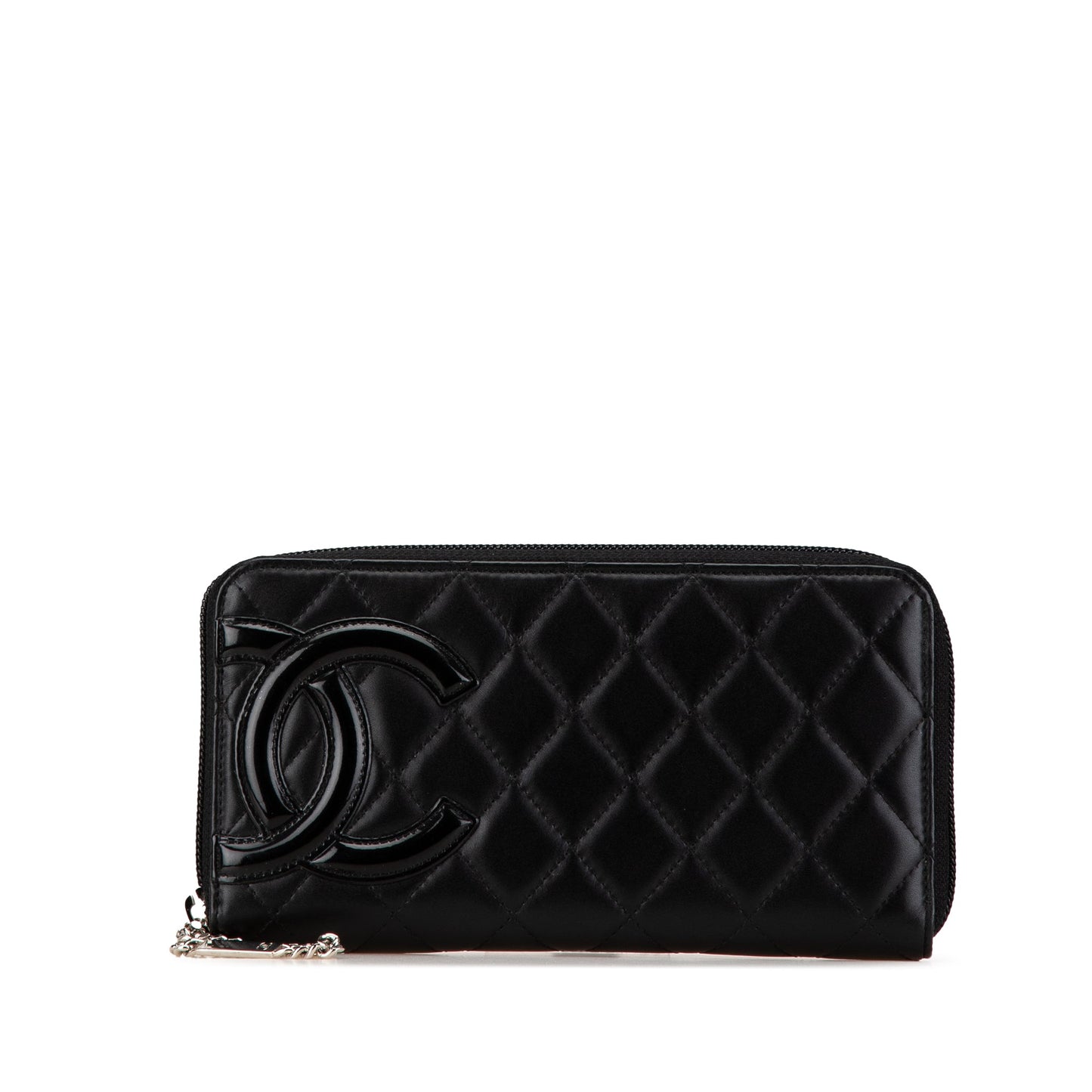 Black Chanel Lambskin Cambon Ligne Zip Around Long Wallet