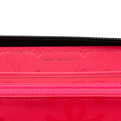Black Chanel Lambskin Cambon Ligne Zip Around Long Wallet