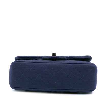 Blue Chanel Mini Rectangular Classic Jersey Single Flap Crossbody Bag