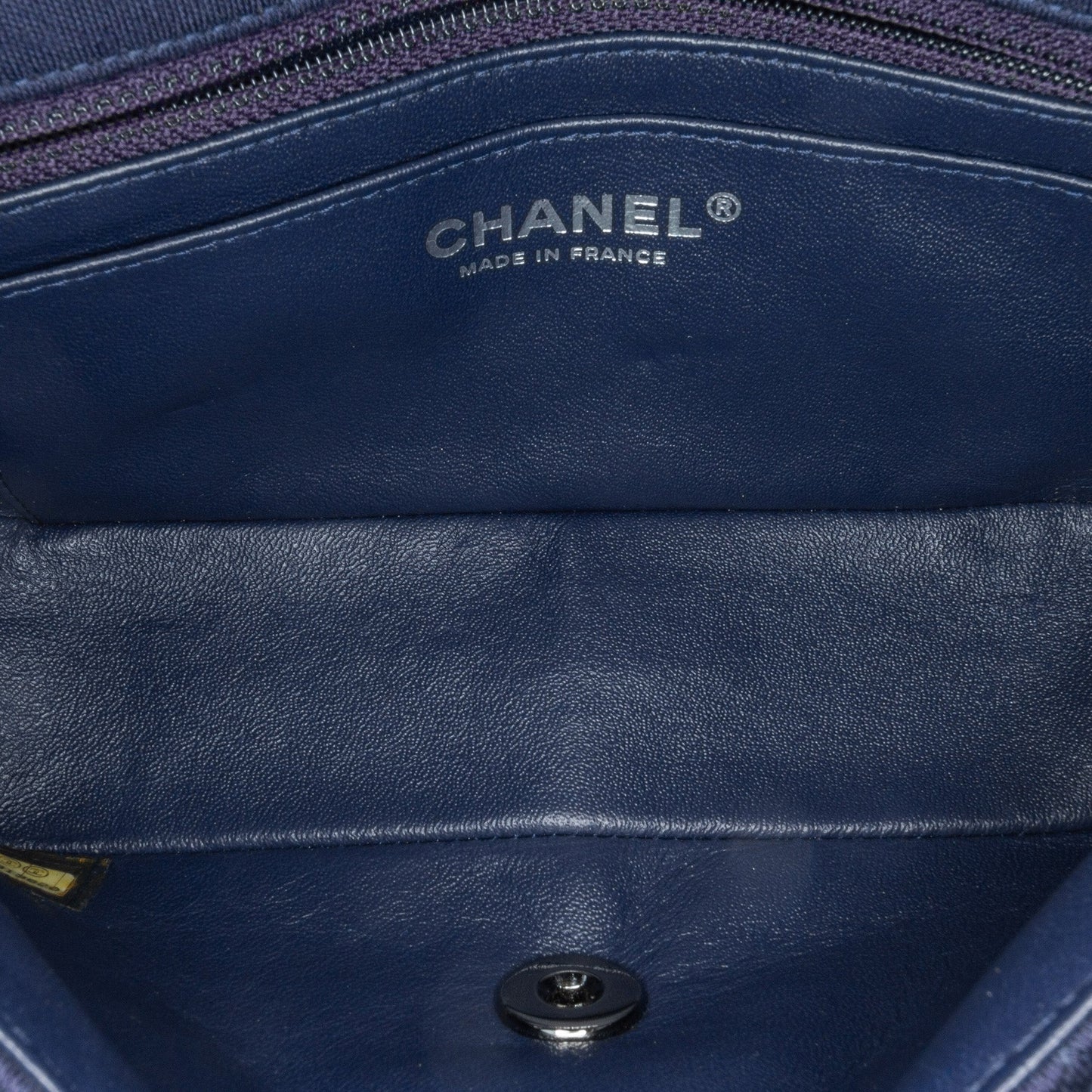 Blue Chanel Mini Rectangular Classic Jersey Single Flap Crossbody Bag