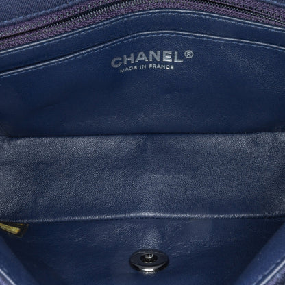 Blue Chanel Mini Rectangular Classic Jersey Single Flap Crossbody Bag