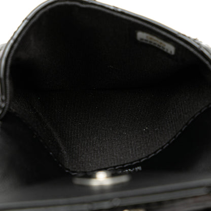 Black Chanel Mini Patent Belt in Love Double Flap Belt Bag