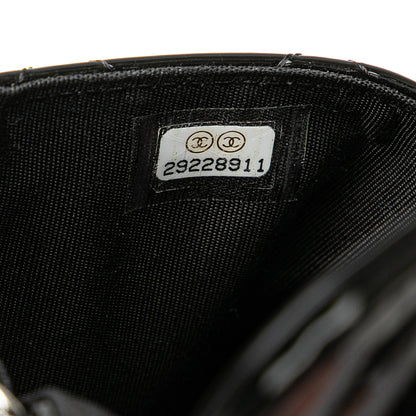 Black Chanel Mini Patent Belt in Love Double Flap Belt Bag