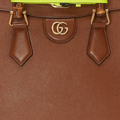 (WMNS) Gucci Diana Series Tote Leather SingleShoulderMessengerHandholdBag SmallSize Brown 660195-17QDT-2582