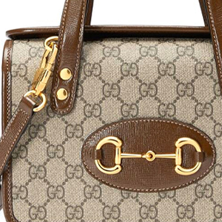(WMNS) Gucci Canvas Horsebit 1955 Old Flower Logo Single-Shoulder Bag Mini Brown 645453-92TCG-8563
