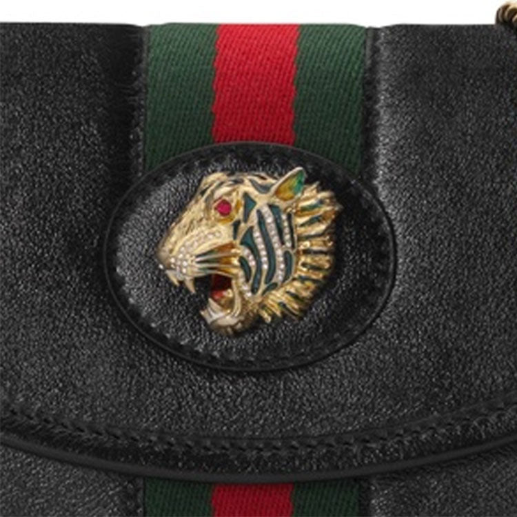 (WMNS) Gucci Rajah SeriesClutch Chain Single Shoulder Bag mini Black 573797-0OLHX-8389