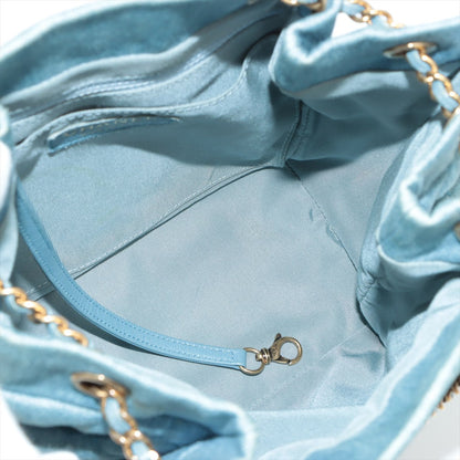 Chanel Matelasse Light Blue Denim Drawstring Bag