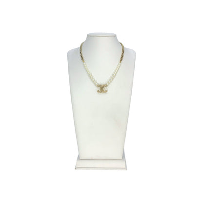 Chanel CC Faux Pearl Chain Necklace