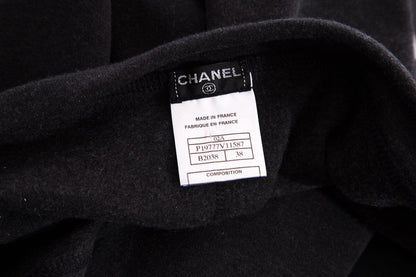 Chanel Charcoal Cotton & Cashmere Athletic Set SZ 38