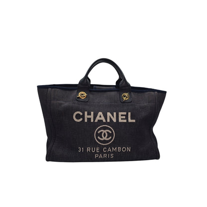 Chanel Medium Dark Washed Denim Deauville Tote
