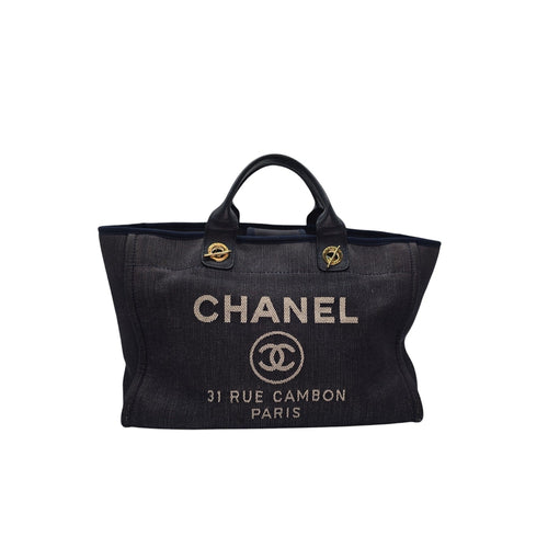 Chanel Medium Dark Washed Denim Deauville Tote
