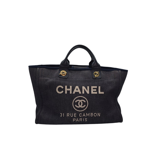 Chanel Medium Dark Washed Denim Deauville Tote