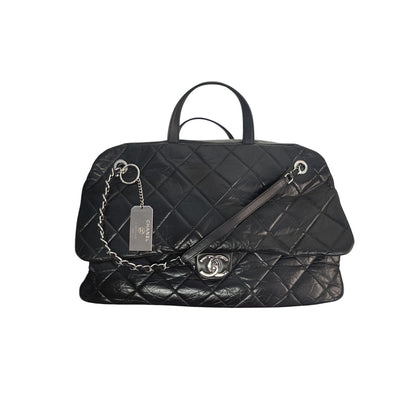 Chanel Aged Calfskin Quilted Large Express Bowling Flap Bag