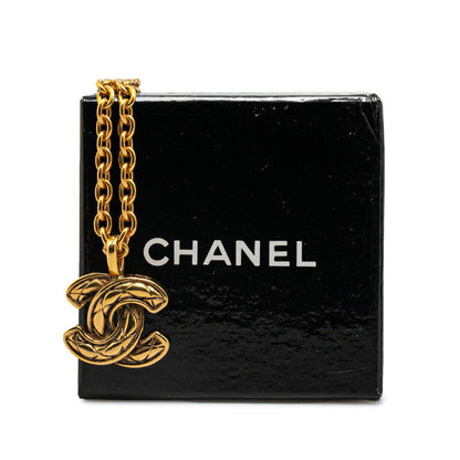 Chanel Matelasse Coco Mark Necklace Gold