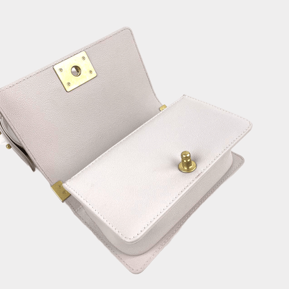 CHANEL 2021 - 2022 Small Boy "Braid Around" Bag Light Purple with Gold