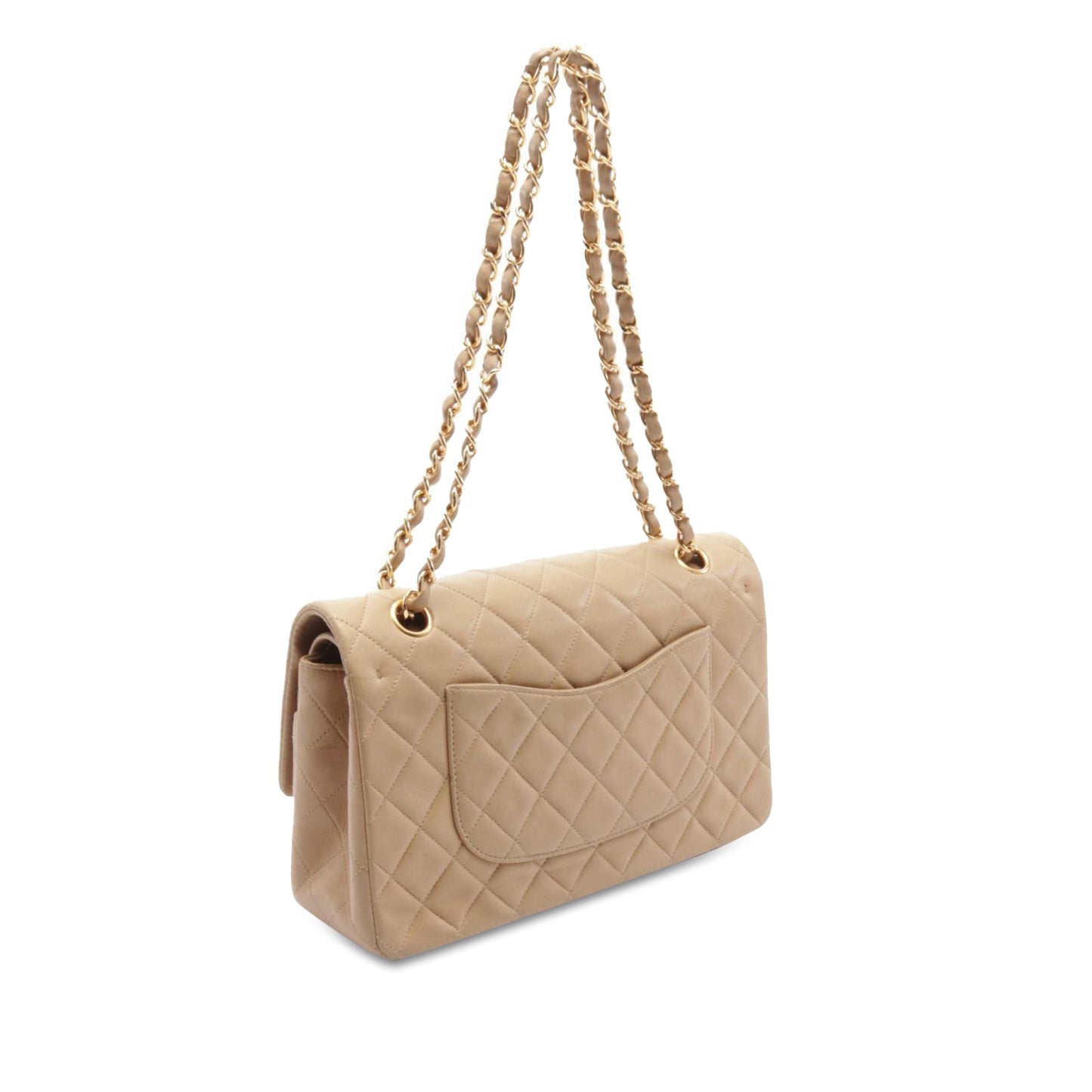 Brown Chanel Medium Classic Lambskin Double Flap Shoulder Bag