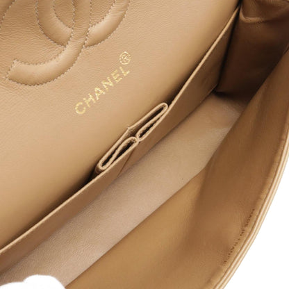 Brown Chanel Medium Classic Lambskin Double Flap Shoulder Bag