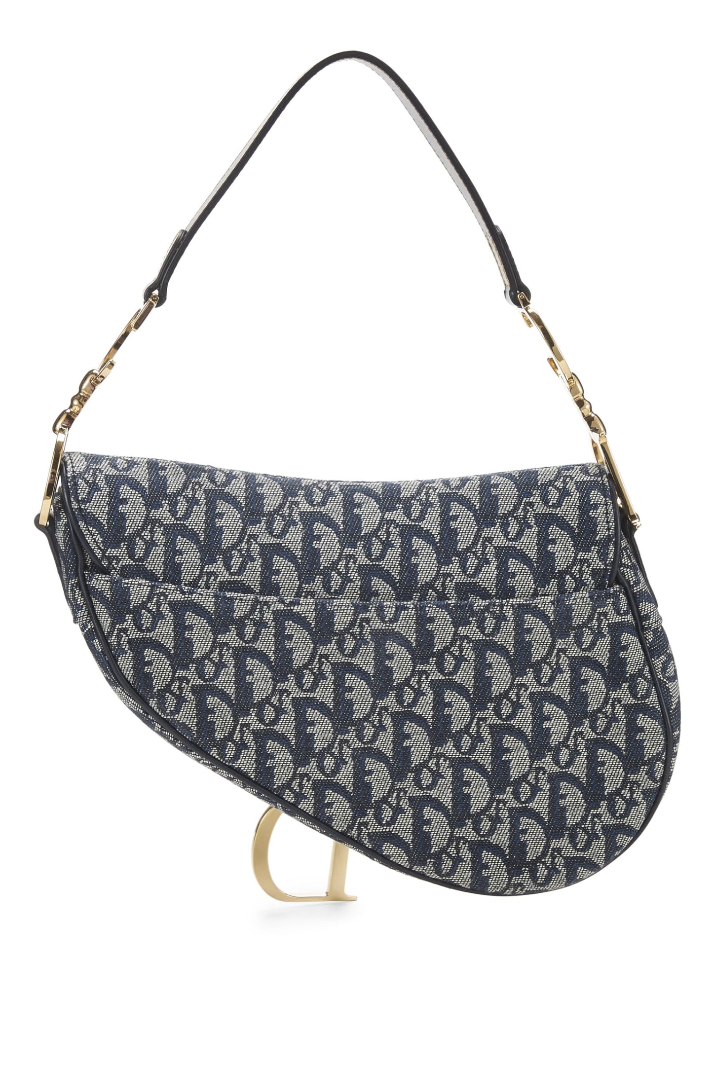 Dior, Navy Trotter Canvas Saddle Bag, Navy