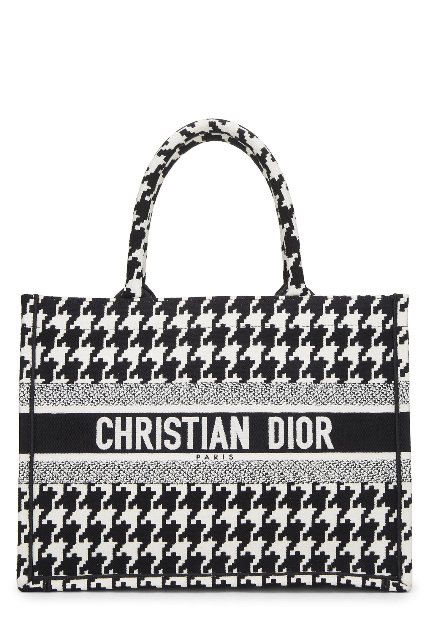 Dior, Black & White Houndstooth Book Tote Medium, Multi