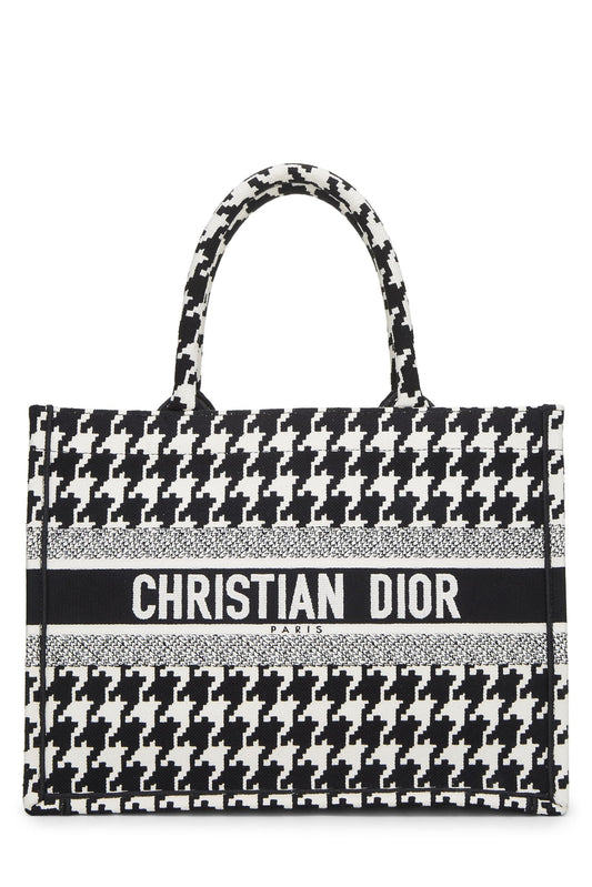 Dior, Black & White Houndstooth Book Tote Medium, Multi