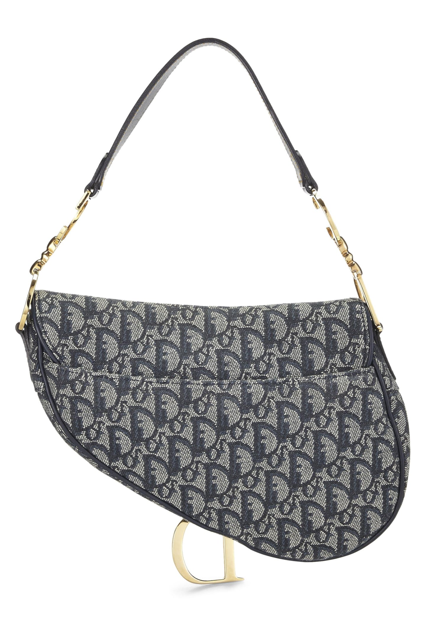 Dior, Navy Trotter Canvas Saddle Bag, Navy