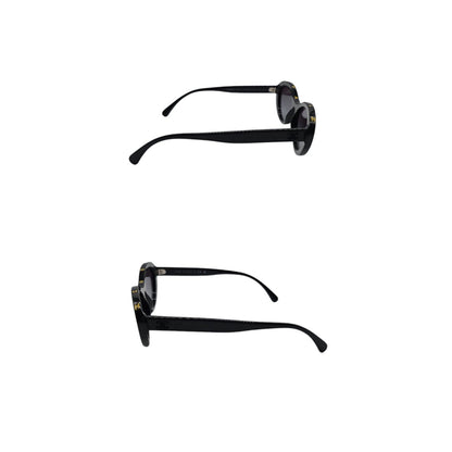 Chanel 5416 Black and Gold Oval Sunglasses