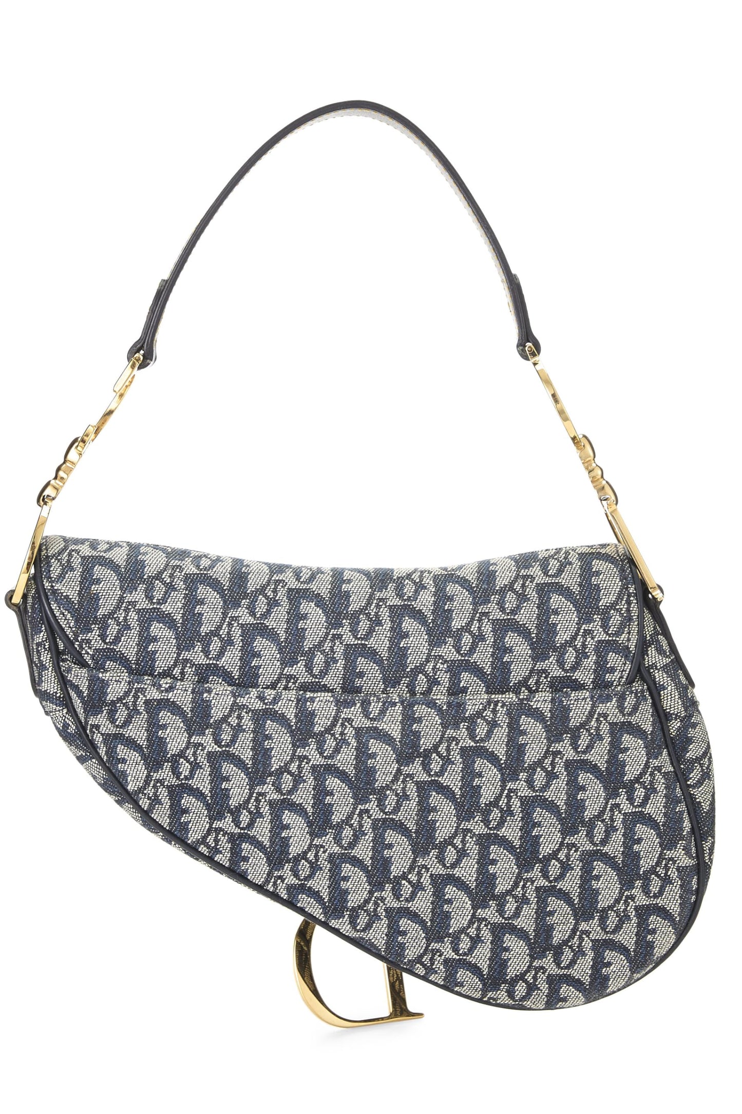 Dior, Navy Trotter Canvas Saddle Bag, Navy