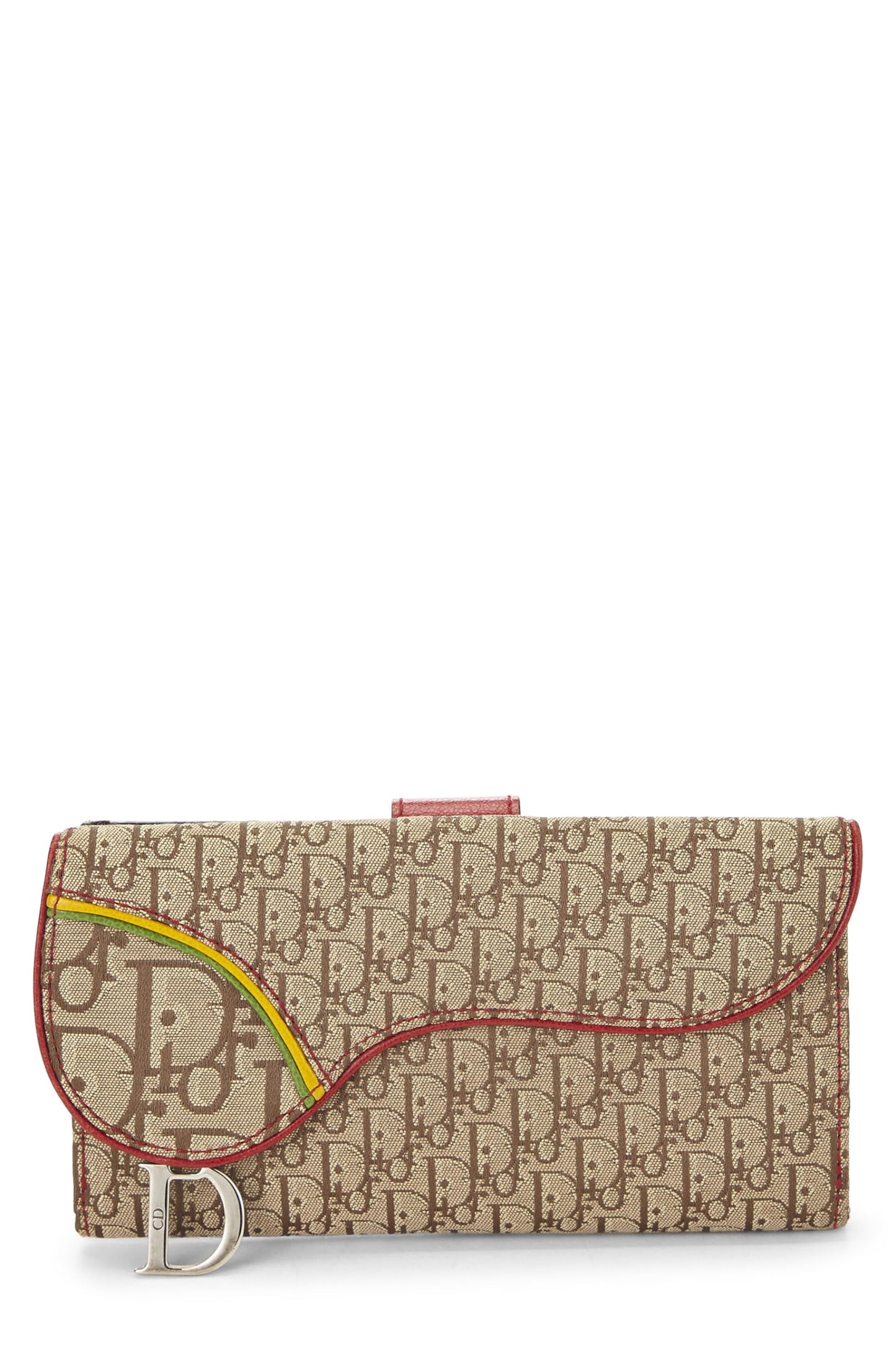 Dior, Beige Trotter Canvas Rasta Saddle Wallet, Brown