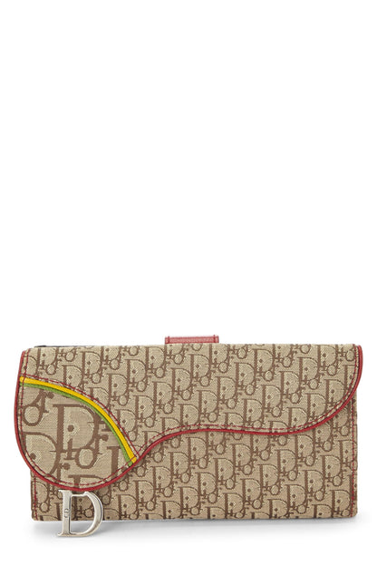 Dior, Beige Trotter Canvas Rasta Saddle Wallet, Brown