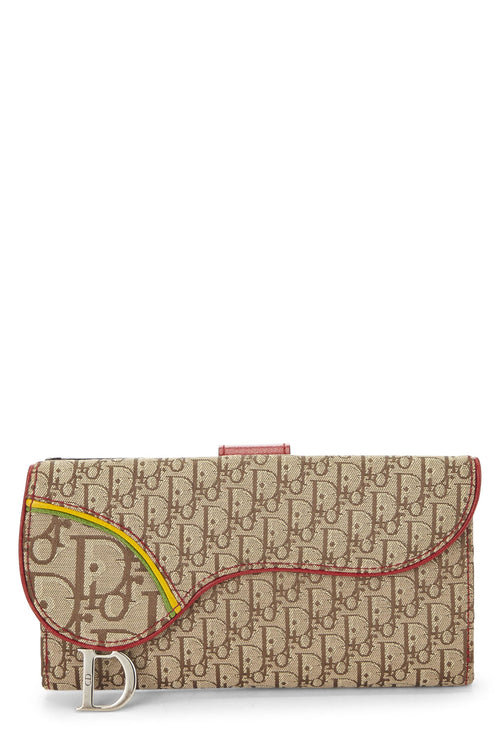 Dior, Beige Trotter Canvas Rasta Saddle Wallet, Brown