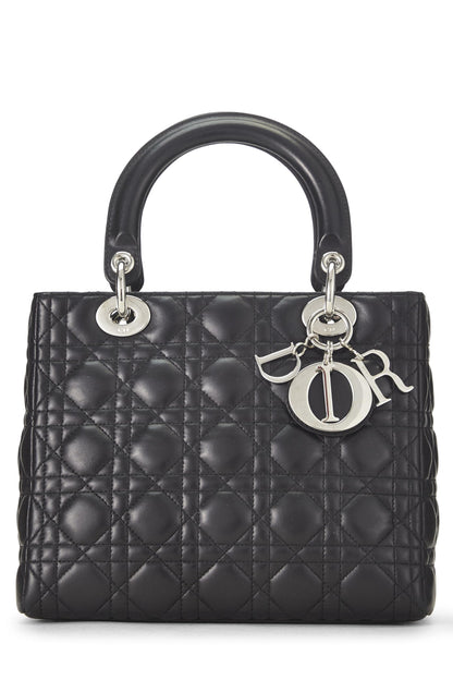 Dior, Black Cannage Quilted Lambskin Lady Dior Medium, Black