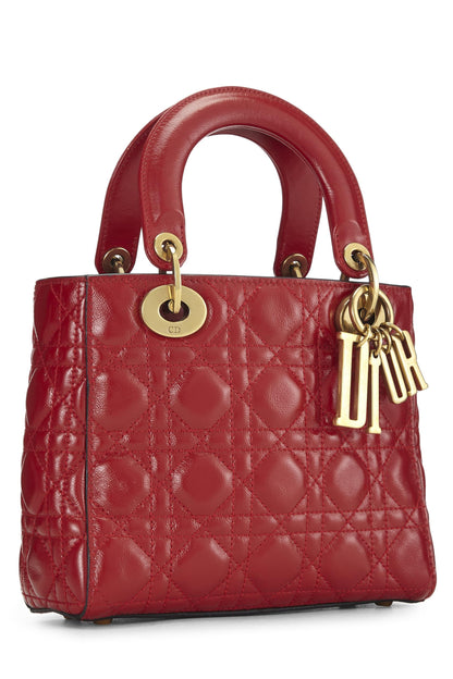 Dior, Red Calfskin My Lady Dior Lucky Charm Small, Red