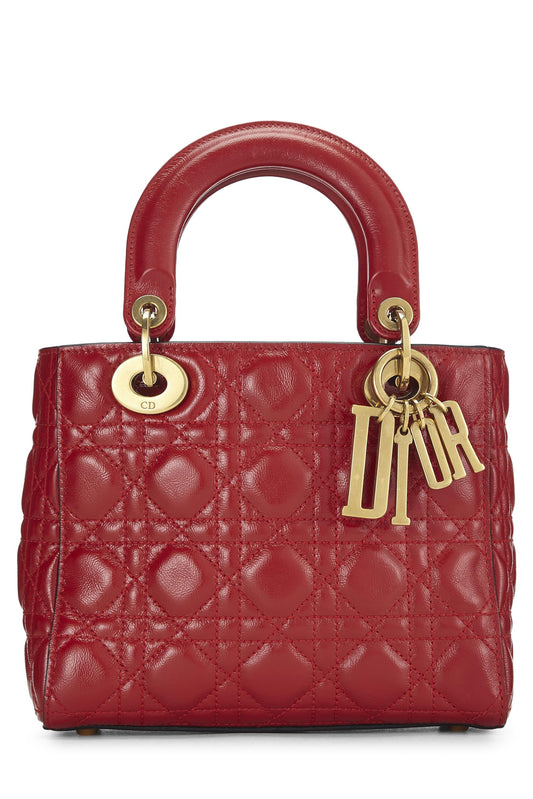 Dior, Red Calfskin My Lady Dior Lucky Charm Small, Red
