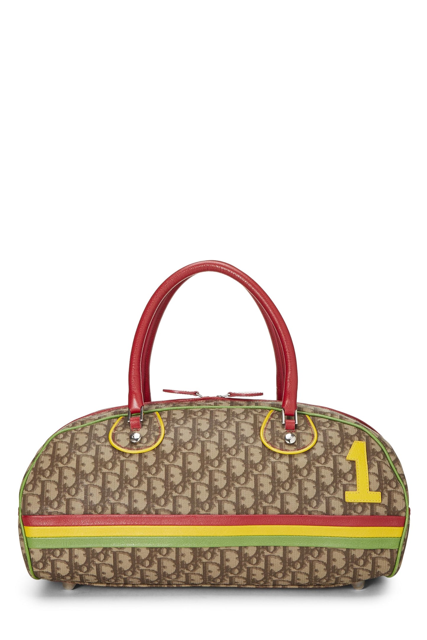 Dior, Brown Trotter Coated Canvas Rasta Bowler Bag, Brown