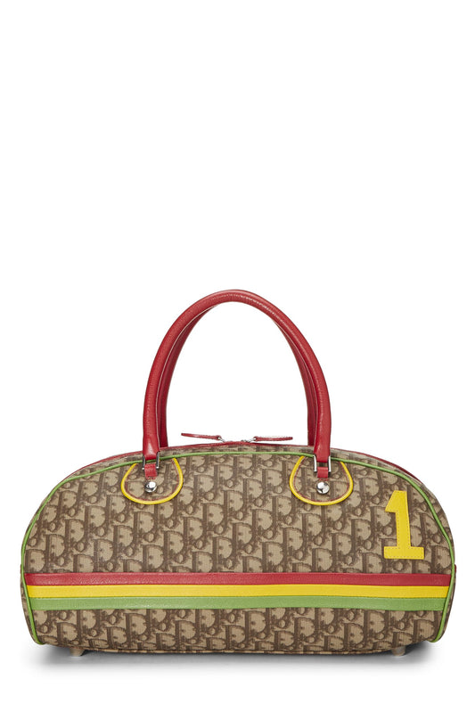 Dior, Brown Trotter Coated Canvas Rasta Bowler Bag, Brown