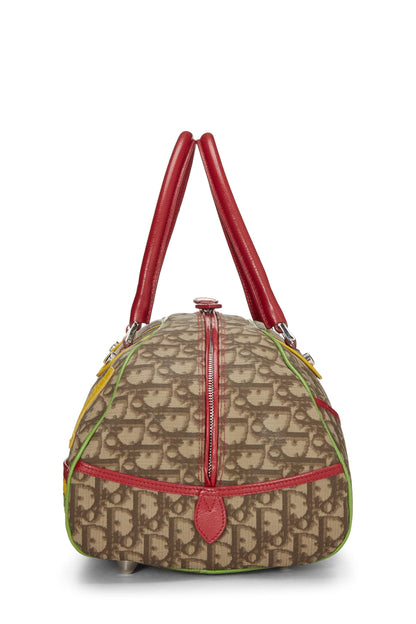 Dior, Brown Trotter Coated Canvas Rasta Bowler Bag, Brown