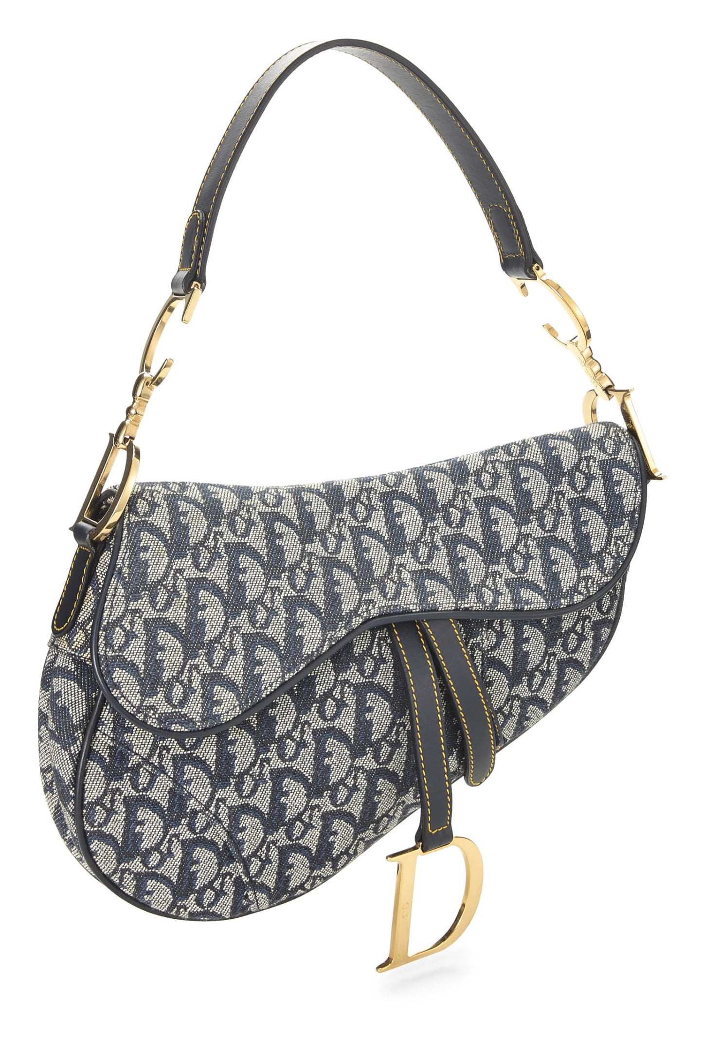 Dior, Navy Trotter Canvas Saddle Bag, Navy