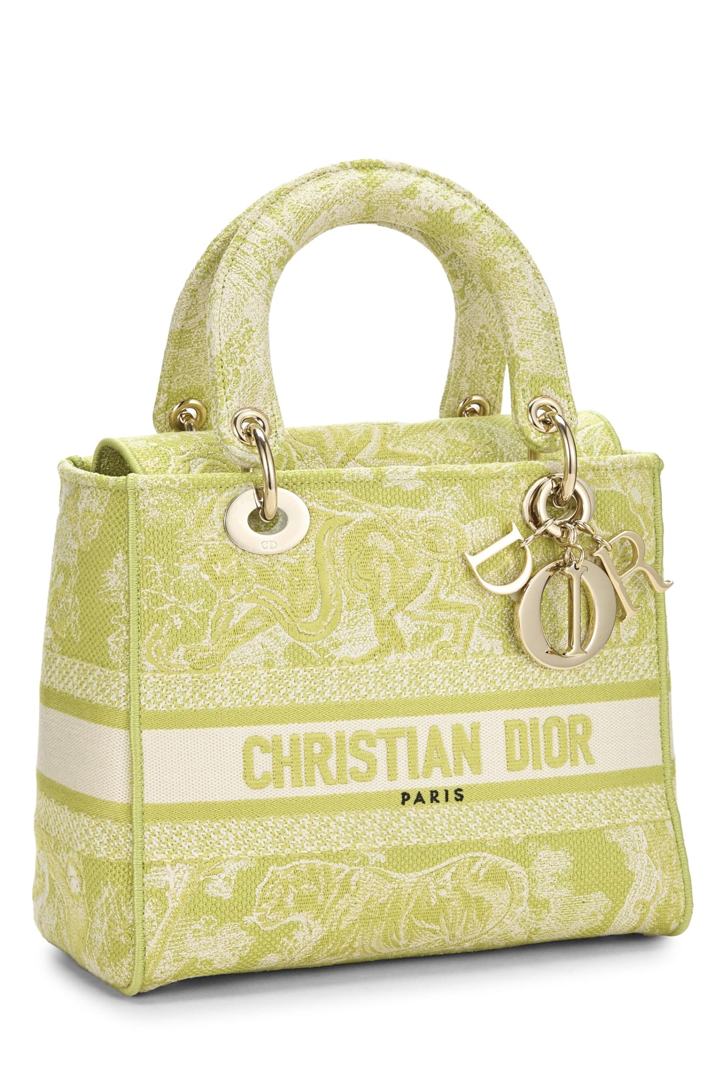 Dior, Green Embroidered Canvas Lady D-Lite Medium, Green